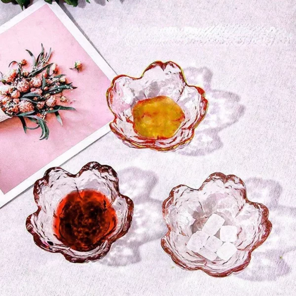 Elegant Sakura Glass Dish: Mini Ice Cream & Fruit Serving Plate - Image 2