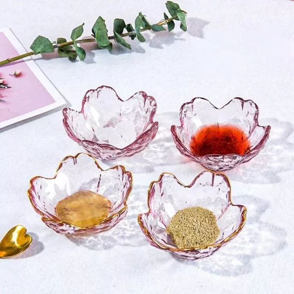 Elegant Sakura Glass Dish: Mini Ice Cream & Fruit Serving Plate