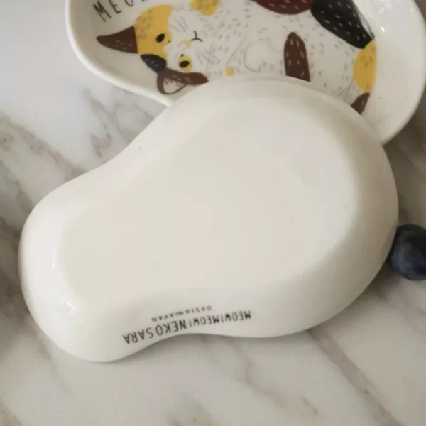 Charming Cartoon Cat Ceramic Snack Plate - Image 6