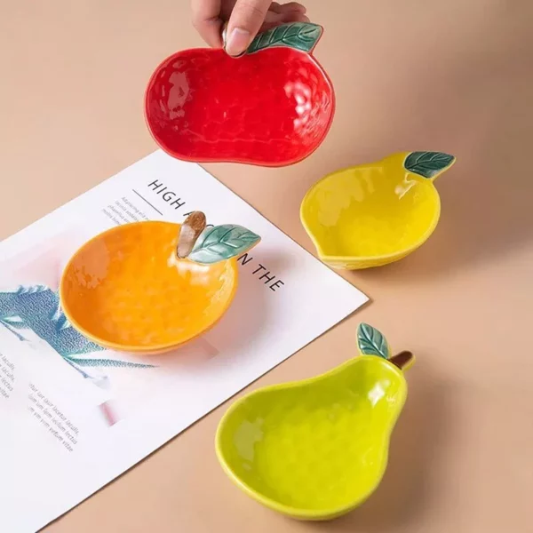 Hand-Painted Ceramic Fruit & Vegetable Shape Sauce Dishes - Image 6