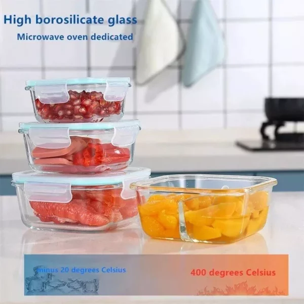 Versatile High Borosilicate Glass Food Storage Container