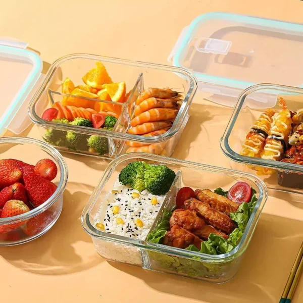 Versatile High Borosilicate Glass Food Storage Container