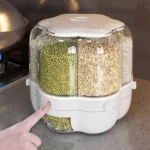 Rotating Korean-Style Rice & Cereal Storage Dispenser