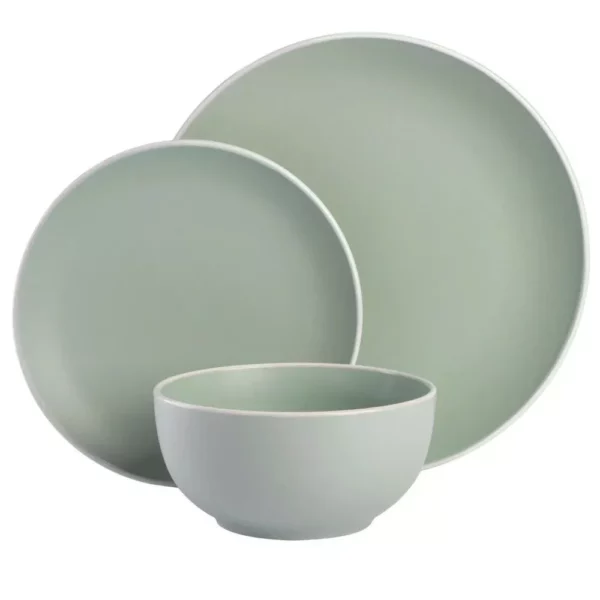 12-Piece Matte Stoneware Dinnerware Set - Image 5