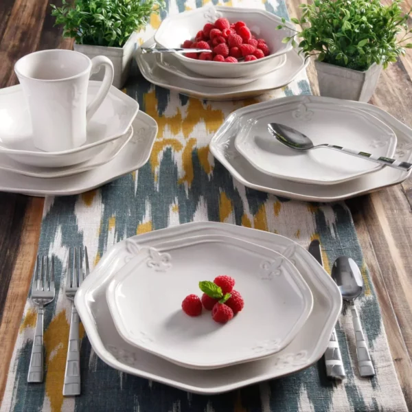 Elegant Stoneware Dinnerware Set, 16-Piece, Rustic Glazed Plates, Bowls, and Mugs - Image 2