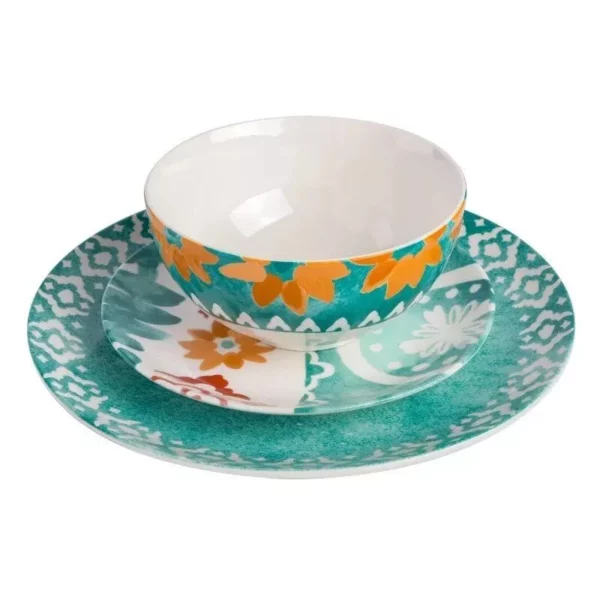 Vibrant 12-Piece Ceramic Dinnerware Set - Image 4