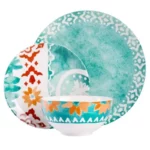 Vibrant 12-Piece Ceramic Dinnerware Set