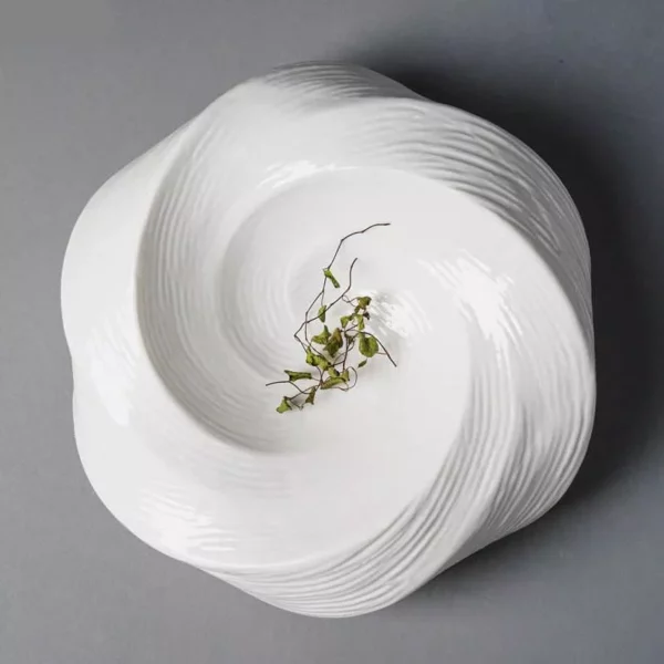 Elegant Ceramic Dinner Plate Multi-Purpose White Dish