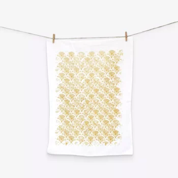 Goldenrod Floral Tea Towel