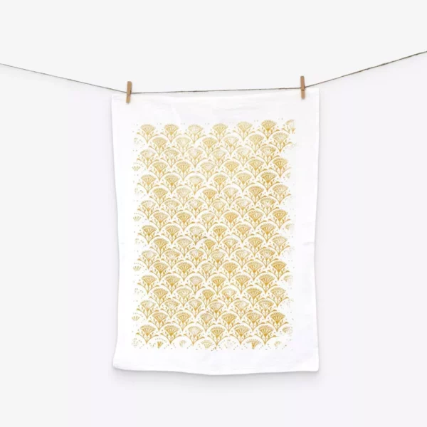 Goldenrod Floral Tea Towel