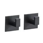 Modern Black Aluminum Alloy Self-Adhesive Wall Hooks