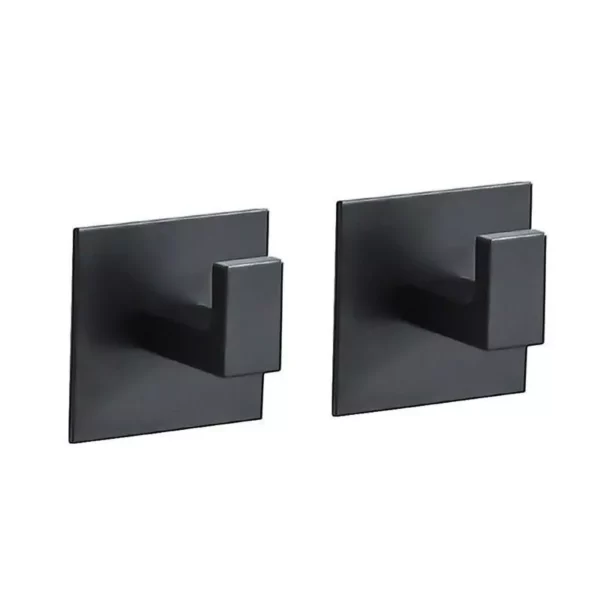 Modern Black Aluminum Alloy Self-Adhesive Wall Hooks