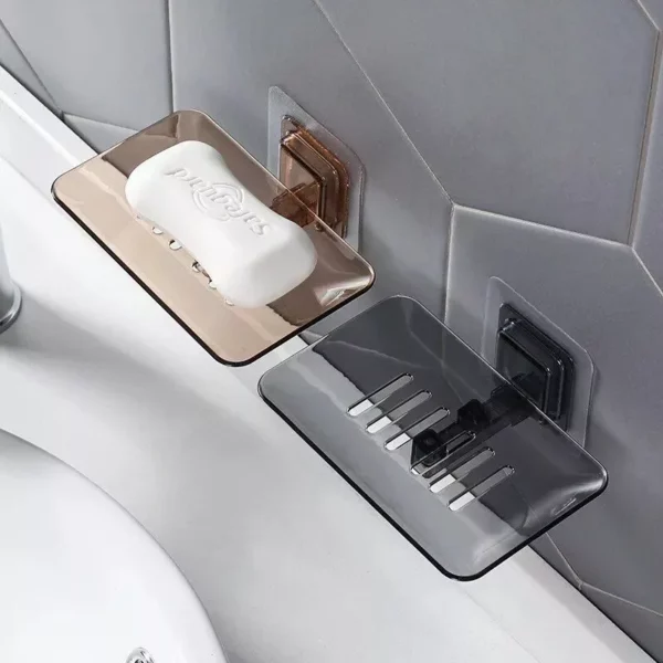 Space-Saving Adhesive Soap & Sponge Holder for Bathroom - Image 5