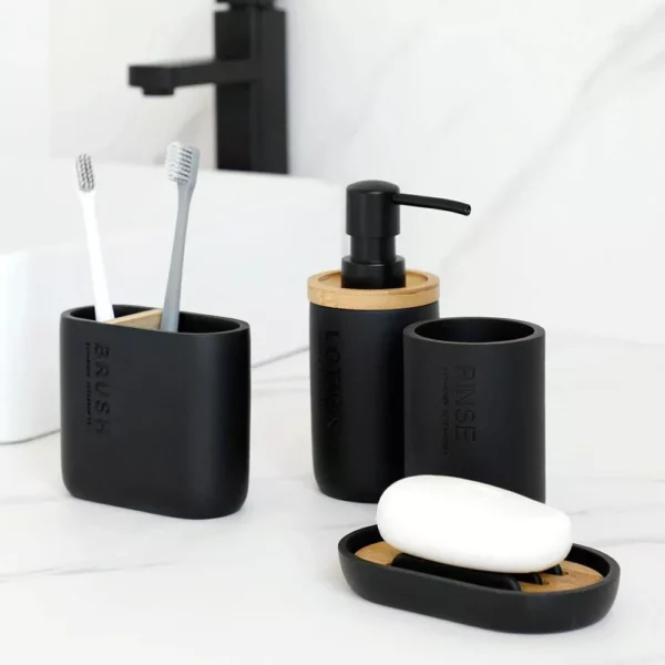 Elegant Resin Bathroom Accessory Set - Image 4