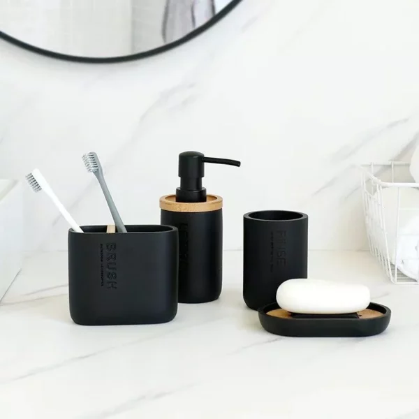 Elegant Resin Bathroom Accessory Set - Image 3