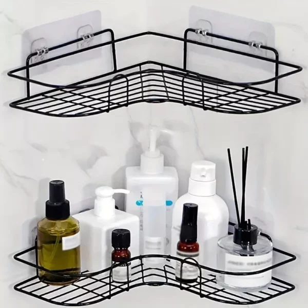 Elegant Wall-Mounted Iron Bathroom Shelf