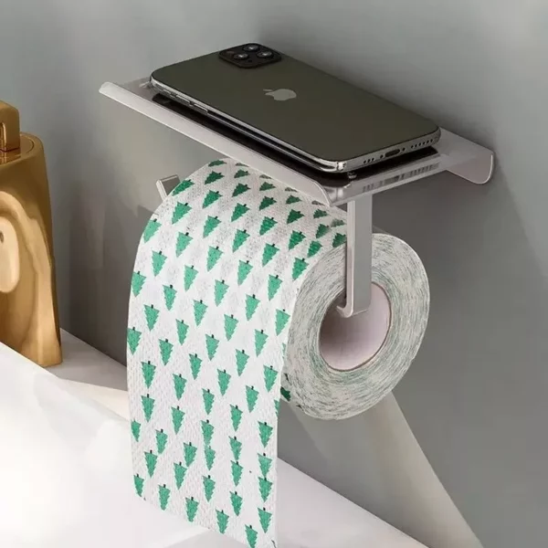 Sleek Aluminum Alloy Toilet Paper Holder with Tray