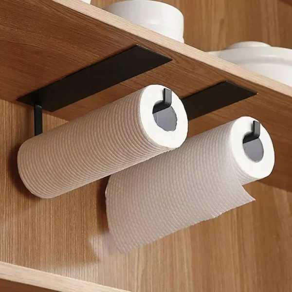 Kitchen Carbon Steel Paper Towel & Wrap Organizer Rack