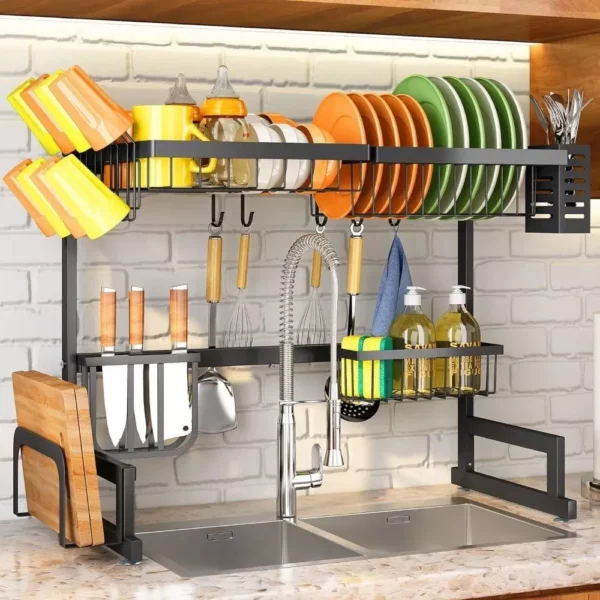 Expandable Stainless Steel Over Sink Dish Rack - Image 2