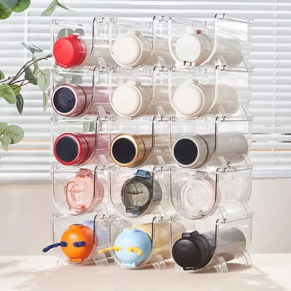 Transparent Water Bottle Organizer Stackable Bottle Storage