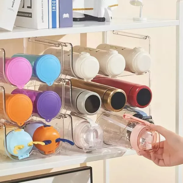 Transparent Water Bottle Organizer Stackable Bottle Storage