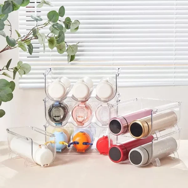 Transparent Water Bottle Organizer Stackable Bottle Storage