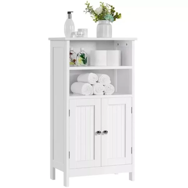 Elegant 5-Tier White Wooden Storage Cabinet for Bathroom and Home