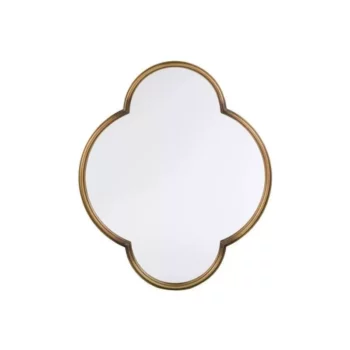 Geometric Gold Metal Framed Wall Mirror – Oversized, Modern Design for Home Decor