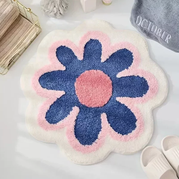 Flower Bloom Non-Slip Absorbent Soft Bath Mat – Quick Dry Microfiber Rug for Bathroom and Children's Room - Image 6