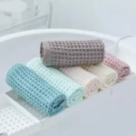 Luxurious 100% Cotton Waffle Plaid Face Towel for All Ages