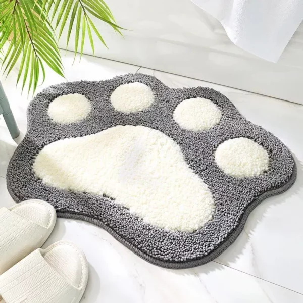 Pink Cartoon Cat Foot-Shaped Absorbent Bath Mat - Image 7