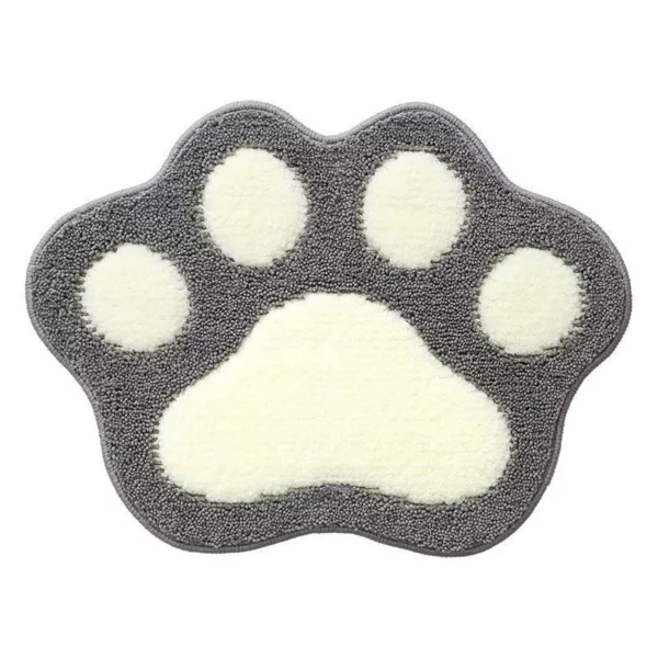 Pink Cartoon Cat Foot-Shaped Absorbent Bath Mat - Image 2