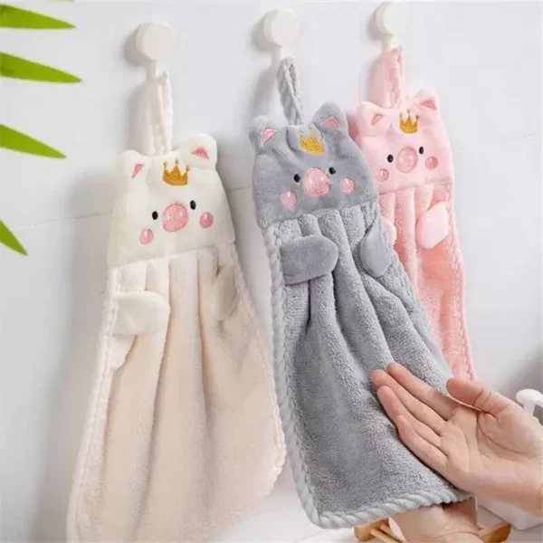 Charming Animal-Themed Coral Fleece Hand Towels for All Ages - Image 5