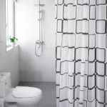 Modern Geometric Plaid Shower Curtain - Waterproof, Eco-Friendly, Japan Style