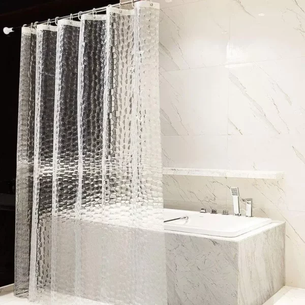 Modern 3D EVA Shower Curtain – Waterproof, Mildew Proof with Hooks