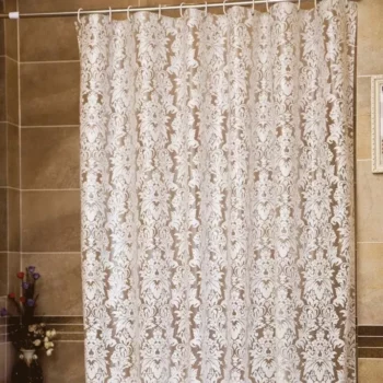 Elegant Moroccan Floral Shower Curtain with Waterproof PEVA Design and Hooks – Various Sizes