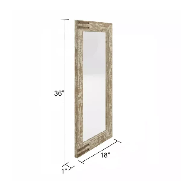 Rustic Distressed Taupe Wall Mirror – Farmhouse Inspired Home Decor