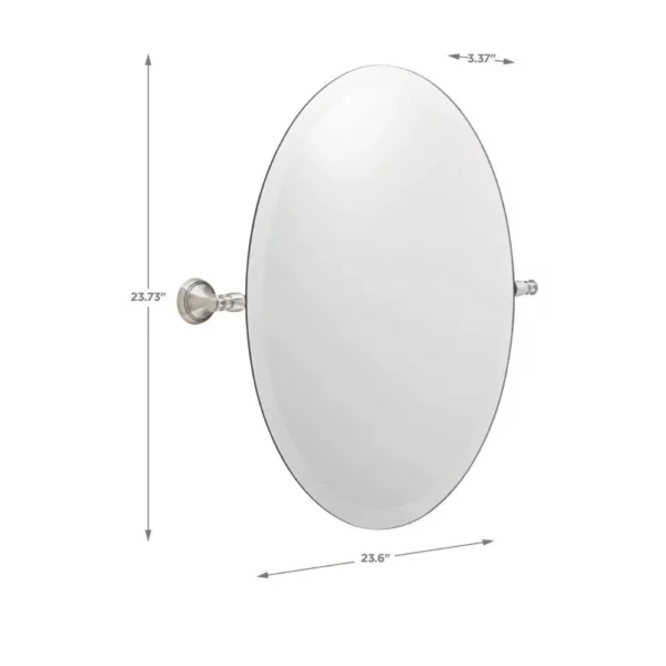 Elegant Satin Nickel 23" Round Tilt Bathroom Mirror - Modern & Durable - Image 4