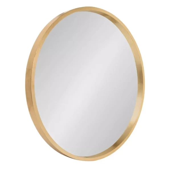 Gold Round Wall Mirror 21.6″ – Modern Style Glass Mirror for Home Decor