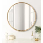 Gold Round Wall Mirror 21.6" - Modern Style Glass Mirror for Home Decor