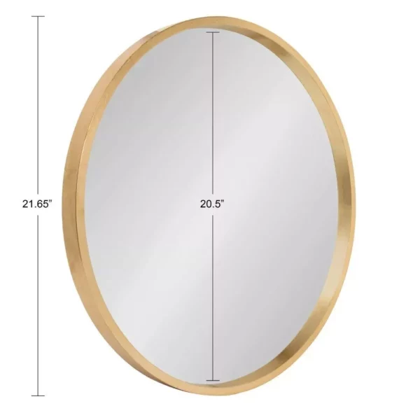 Gold Round Wall Mirror 21.6″ – Modern Style Glass Mirror for Home Decor