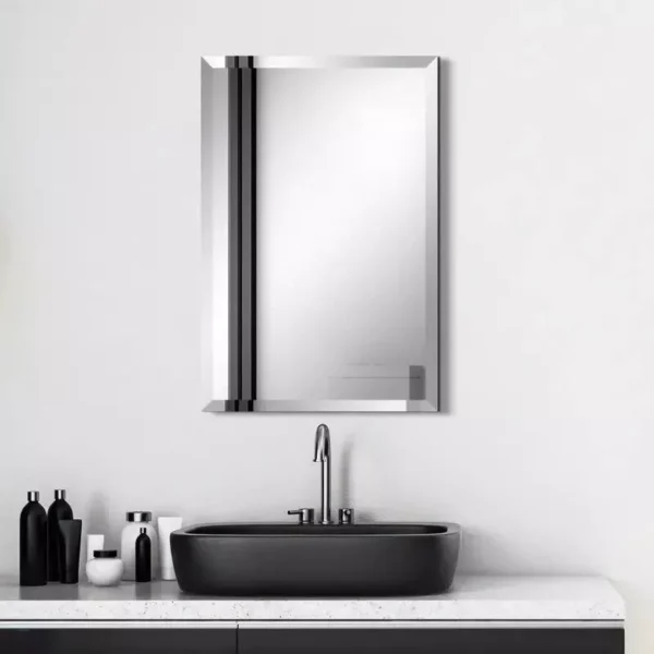 Elegant Beveled Frameless Wall Mirror – Versatile Rectangle Glass Mirror for Home Decor