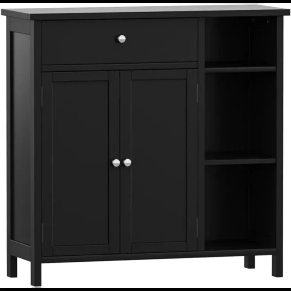 Freestanding Bathroom and Living Room Storage Cabinet with Adjustable Shelf and Drawer