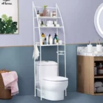 Multi-Purpose Metal Bathroom Organizer with Towel Hook and Roll Holder