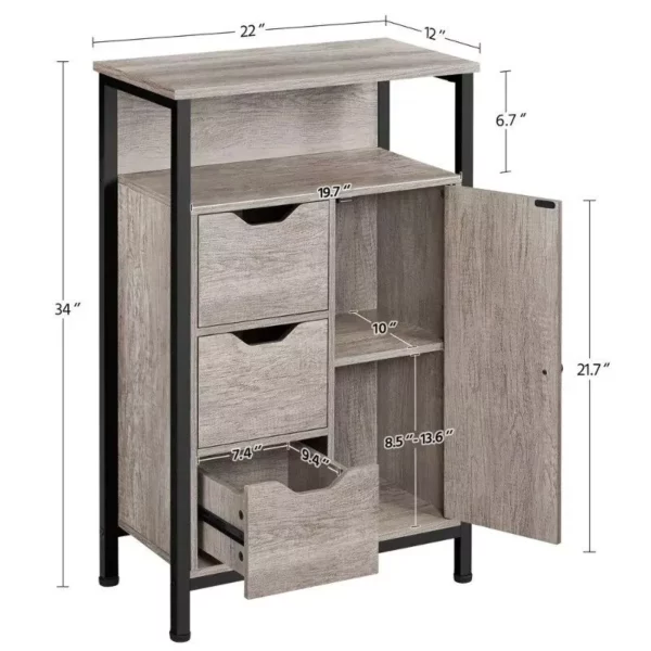 Versatile Wooden Storage Cabinet with Drawers & Shelves for Home Organization - Image 6