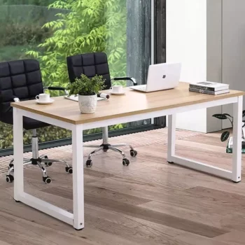 47" Modern White Frame Desk