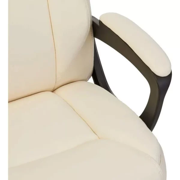 Elegant Cream Mid-Back Office Chair - Padded & Comfortable, 26"D x 23.75"W x 42"H - Image 5