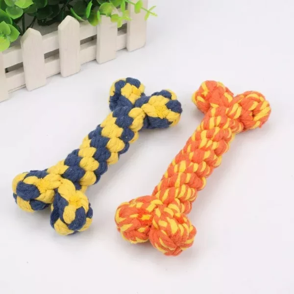 Cotton Rope Teething Chew Toy for Dogs – Vibrant Triple Colors