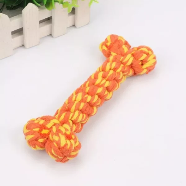 Cotton Rope Teething Chew Toy for Dogs – Vibrant Triple Colors