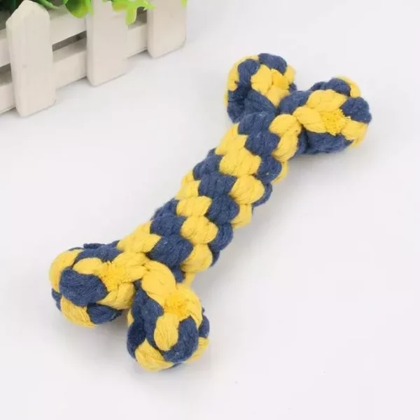 Cotton Rope Teething Chew Toy for Dogs – Vibrant Triple Colors